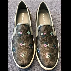 New Coach Parkside FG1261 Denim Slip on 8.5